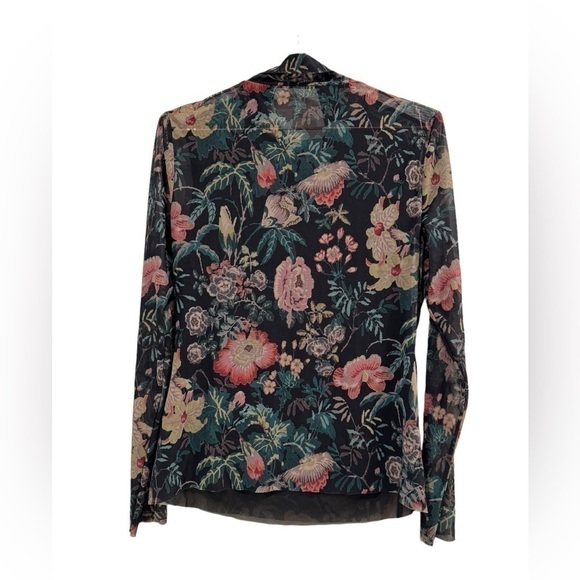 REBECCA TAYLOR La Vie Faded Garden Mesh Top in Dark Navy Combo Large - Picture 5 of 9